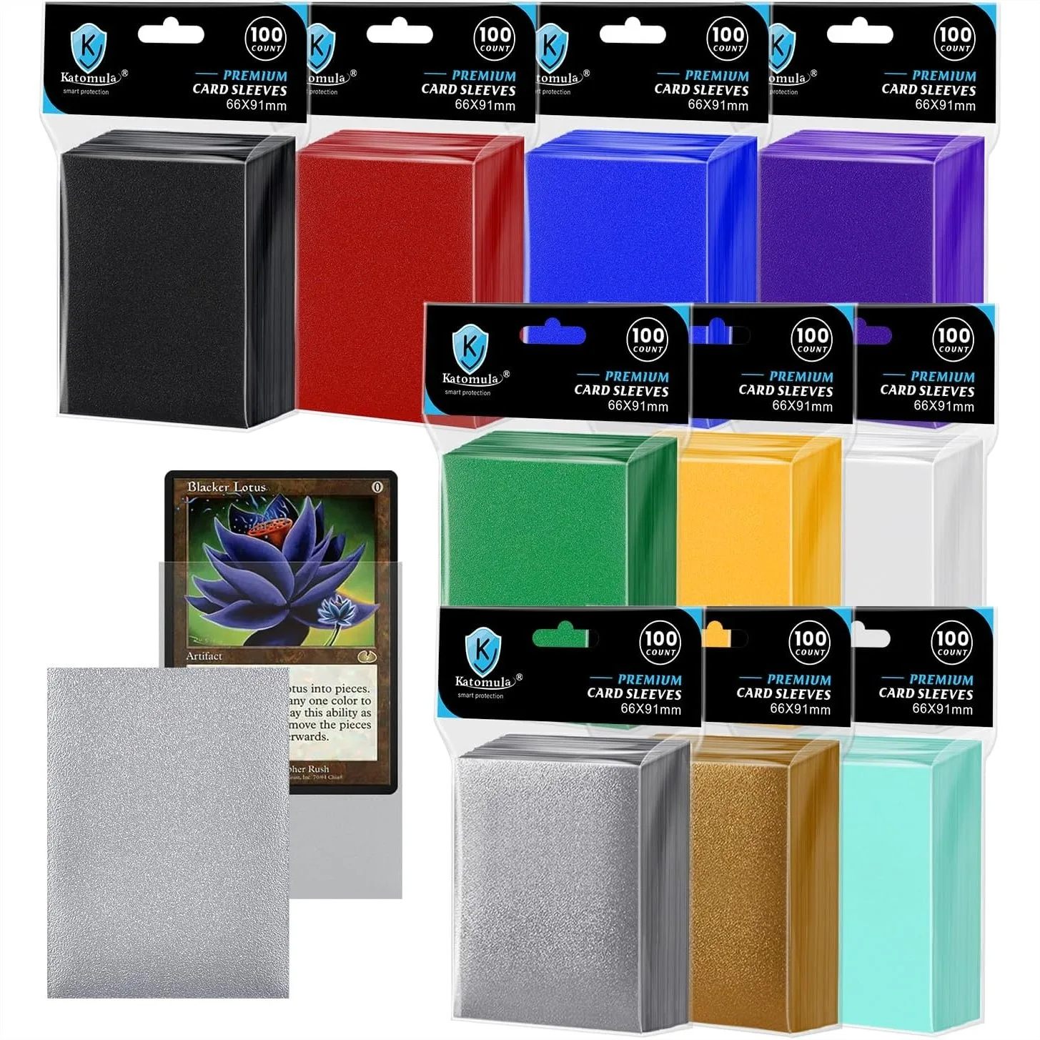 

1000Ct Standard Size Card Sleeves Clear Front Textured Back Deck Protectors For Trading Cards