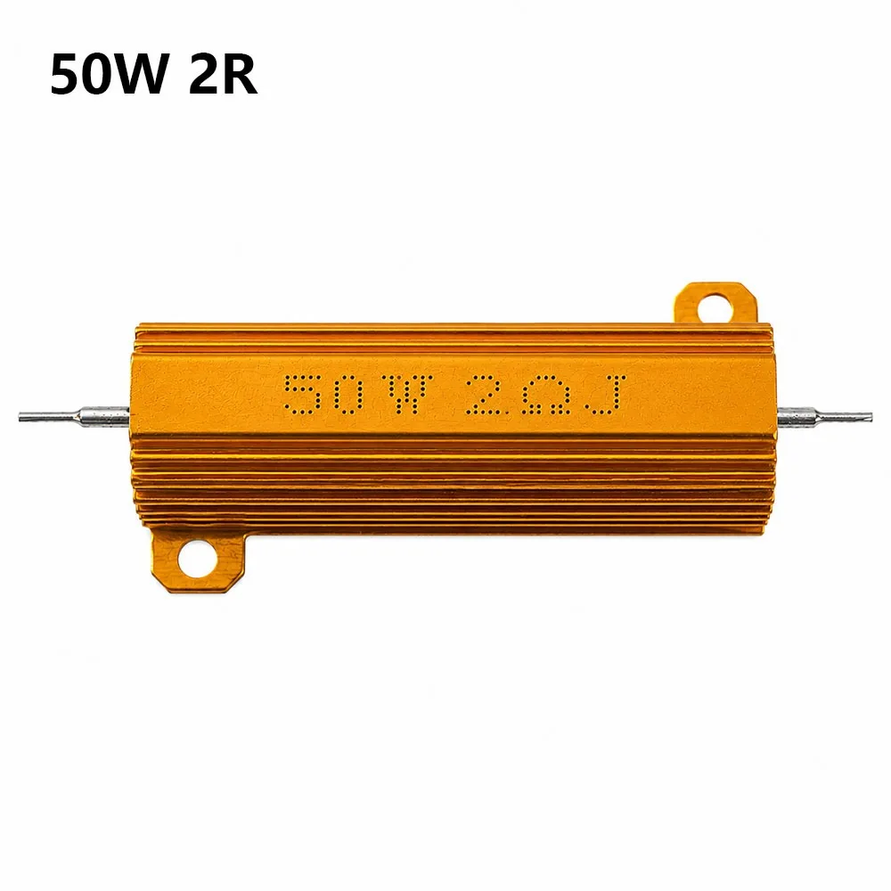 1Pcs 50W RX24 Aluminum Power Resistor 0.1-10ohm Aluminum Shell Wirewound Load Resistor High Insulation Wirewound
