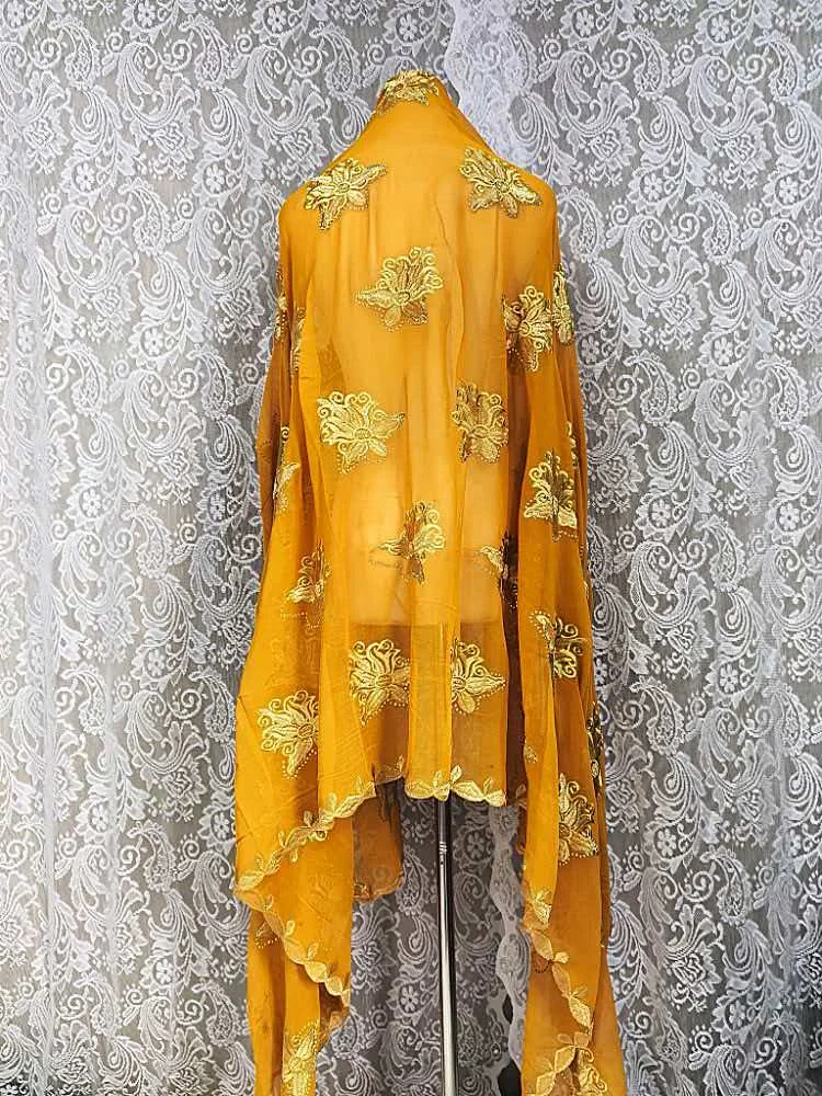 Schal Muslimische Afrikanische Tücher Chiffon Gute Qualität 2026 Neueste Afrikanische Muslimische Islamische Hijab Dubai Stickerei Schal Kashkha Dubai – Detail 17