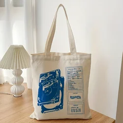 Borsa tote in tela con grafica retrò con motivo 