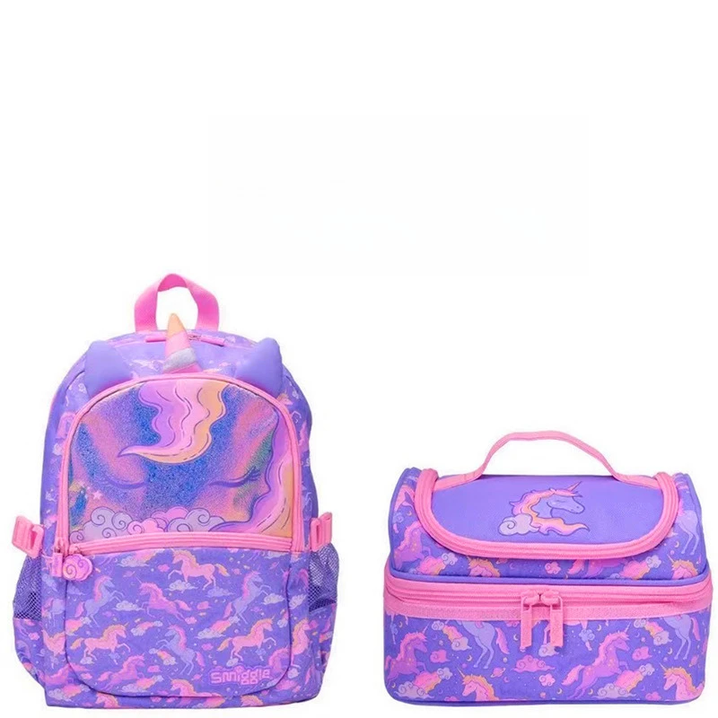 

Original Student Large Capacity Backpack Double-layer Insulated Meal Bag Rainbow Unicorn Tiger Cartoon Weight Reducing Backpack