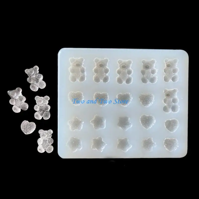 HX6F Bear Hairpin Keychain Mold Epoxy Crystal Silicone Mold Customized Mold