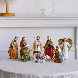 11 pz presepe figurina sacra decorazione religiosa ornamento di culto di natale nascita di gesù statua Set per scrivania ufficio