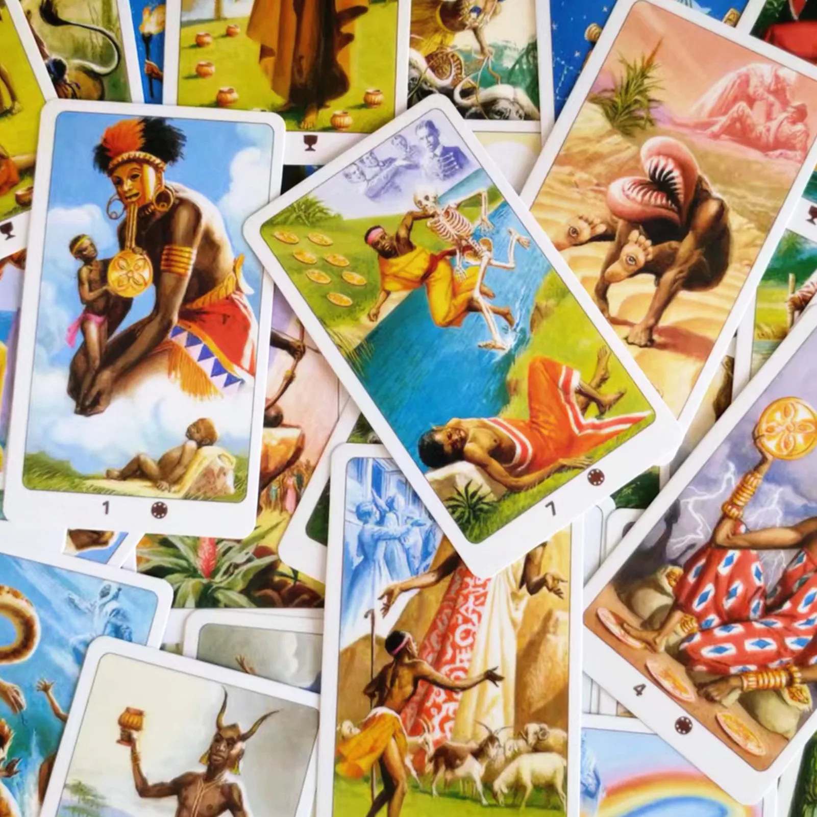 Cartas de Tarot afroamericanas, juego de mesa, cartas de Tarot en inglés, cartas de oráculo de Tarot, adivinación misteriosa