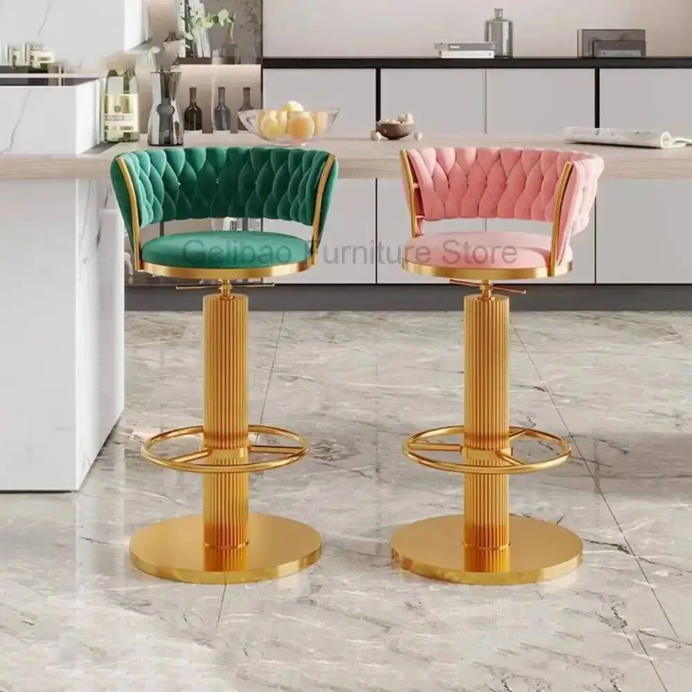 Chairs Height Modern Adjustable Makeup Bar Designer Nordic Computer Hairdressing Bar Stools Minimalist Kitchen Salon Furniture