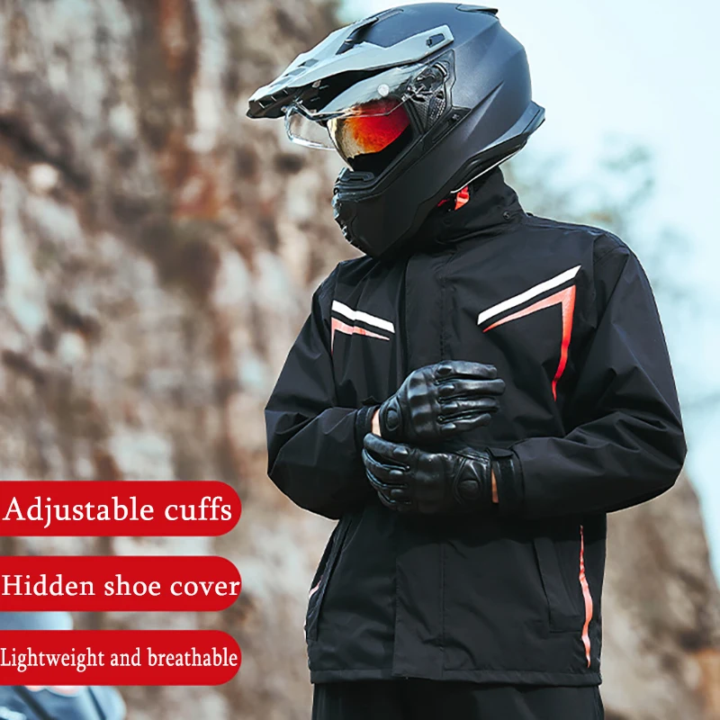 Motorcycle Rain Suits for Men & Women Waterproof Anti-storm Raincoat High Visibility Rain Gear for Cycling Golf Fishing