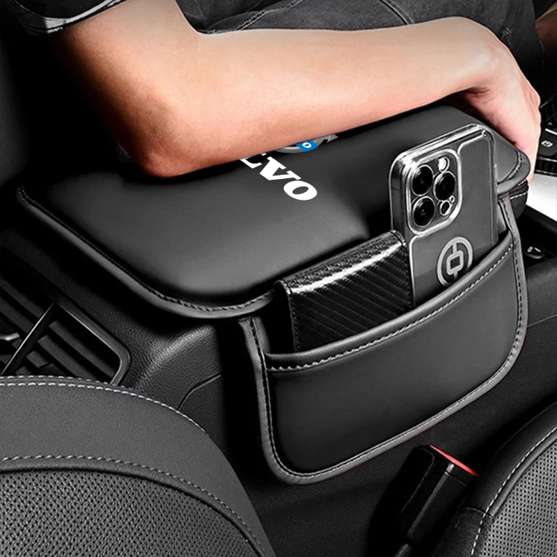 Car Armrest Box Pad Center Console Arm Rest Storage Pocket For Volvo XC90 V90 V60 XC60 V40 S80 S60 S90 C40 XC40 V70 XC70 C30 C70