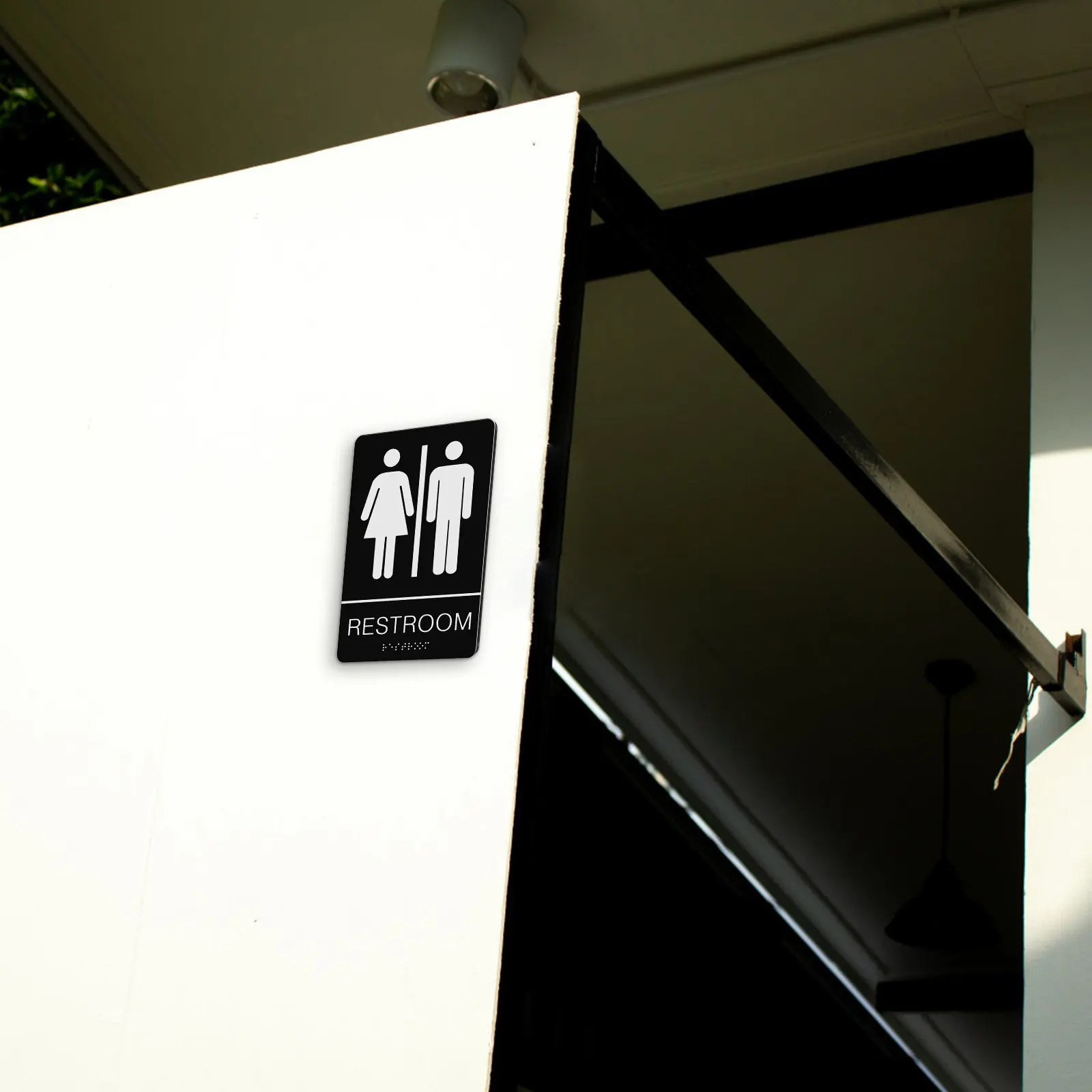 Restroom Door Sign All Gender Bathroom Adhesive Wall Decor for Office Business Public Facilities