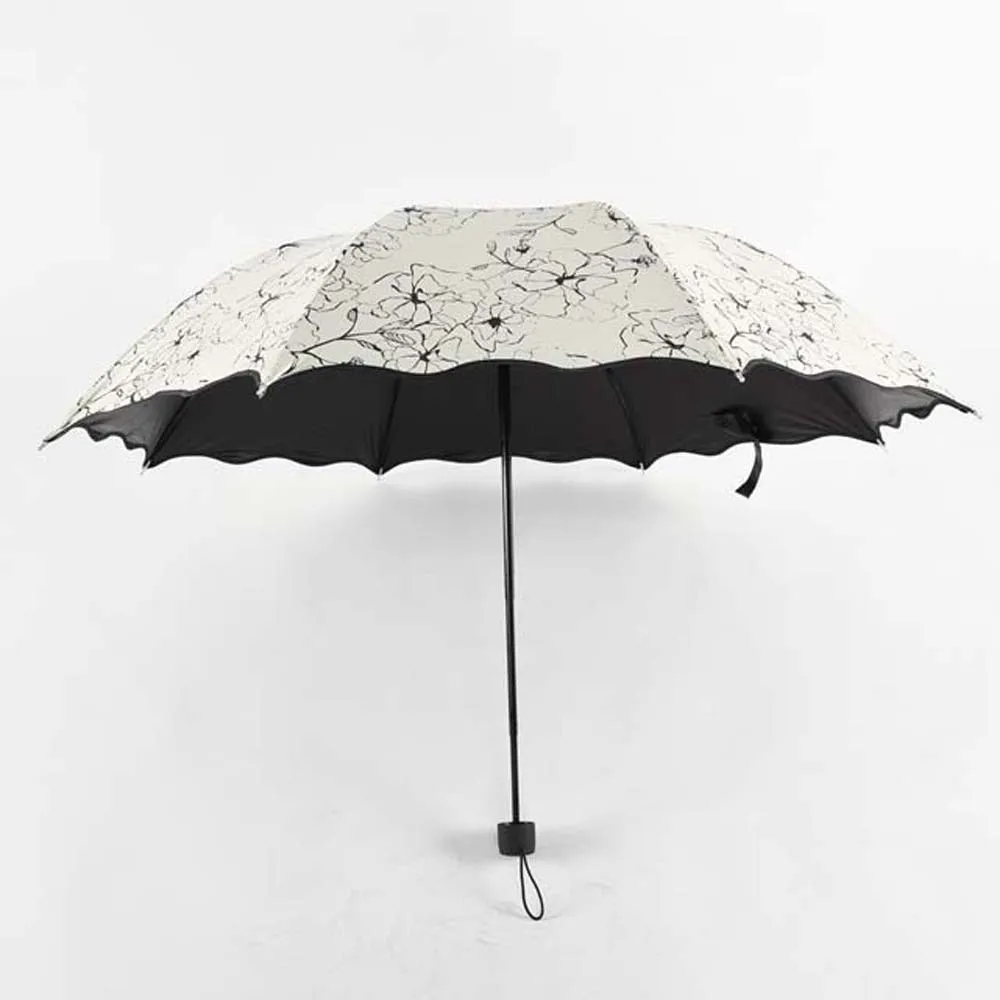 

Легкий зонт с принтом гибискуса в форме цветка, высококачественный складной зонт двойного назначения в полоску, портативный