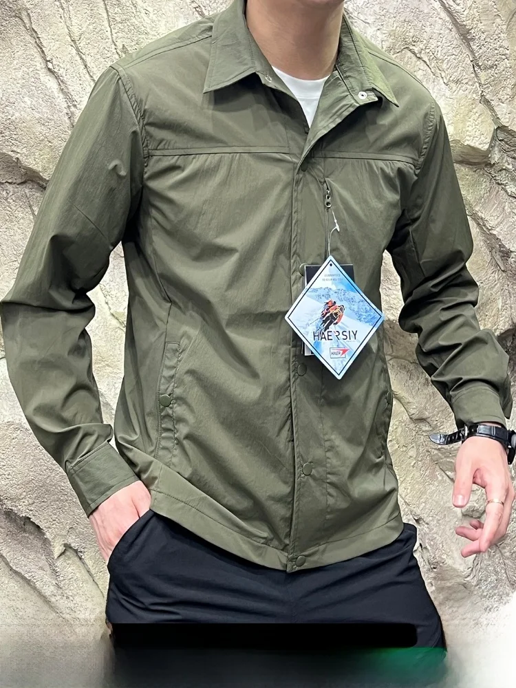 

Light Outdoor 3D Tailored Men's irt Jaet Elastic Qui Dry Breathable Waterproof Spring Summer Faion Stand Fit Long ...