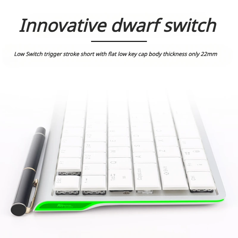 ECHOME Ultra Thin Wireless Mechanical Keyboard Metal Panel Bluetooth Hot Swap Low Profile Linear Switch for Mac Tablet Computer