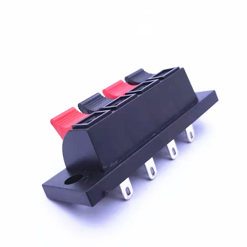 10 PCS Plastic Large 2 4 Position Spring-Loaded Push-In Connector Terminals Audio Speaker/Breadboard/Amplifier Test Clip for DIY