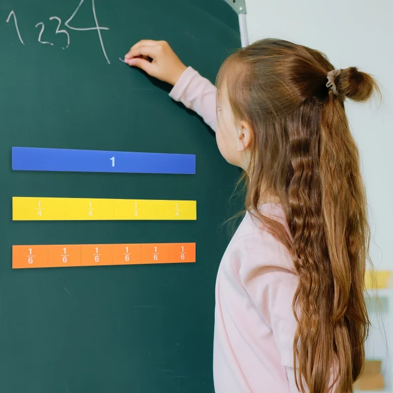 51 Stuks Fractie Kubussen Wiskunde Montessori Math Materialen Leermiddelen Leren Fractie Equivalences Props Voor Kinderen Educatief Speelgoed