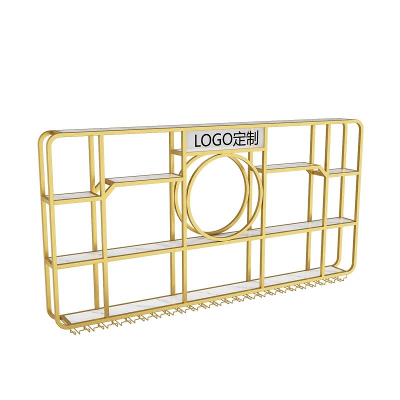 Wall Mount Large Bar Cabinet Storage Lattice Drying Multifunction Display Houses Metal Frame Wine Rack Modern Wijnrek Furniture