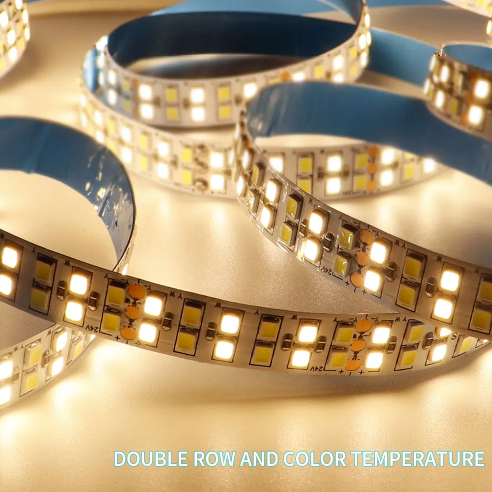 5m 2835 CCT Dimmable Led Strip Light 120Leds/m 180Leds/m 240Leds/m 336Leds/m Color Temperature Adjustable Flexible Tape DC12/24V