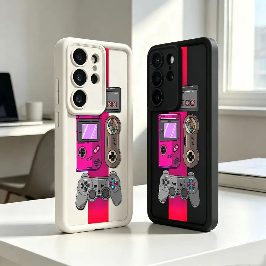 Case for Samsung Galaxy S26 S21 Note 20 Ultra S23 S25 S20 FE S22 Plus S24 ultra Phone Cover Cartoon Retro Game Console