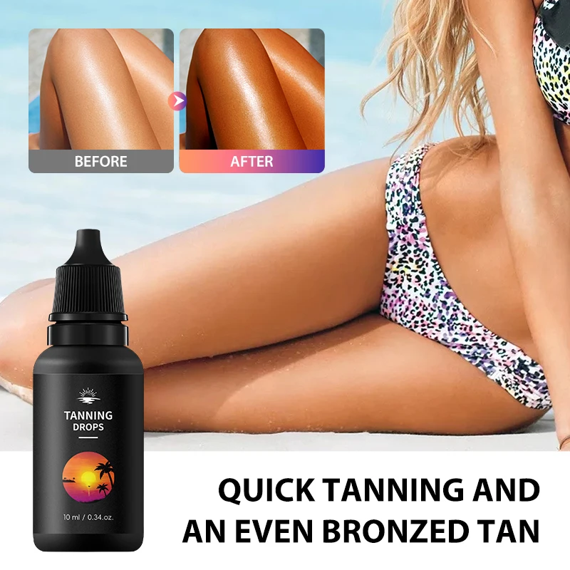 1Pc DOLANJN Tanning Drops Moisturize Brighten Even Out Body Skin Tone Sunburn Repair Mild Coconut Tan Accelerator Cream