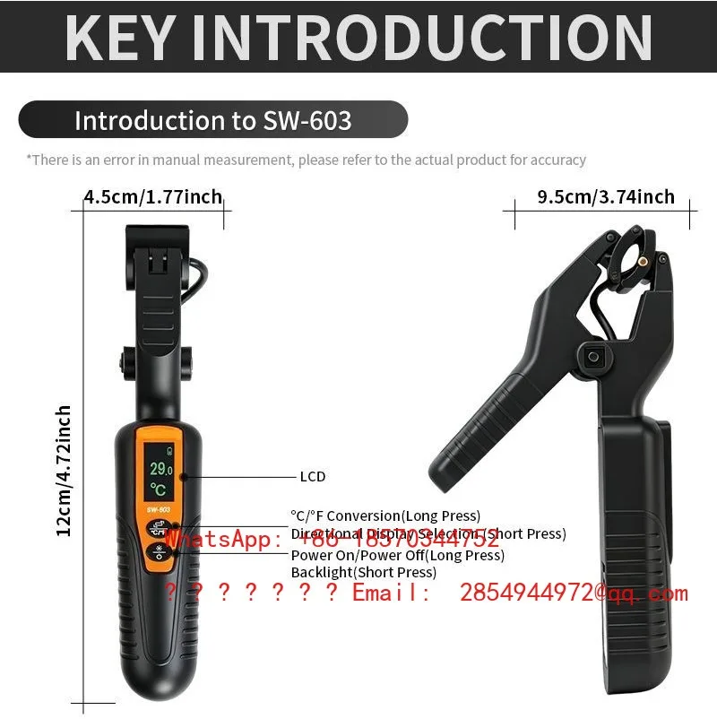 SW603 Clamp Thermometer High Precision Industrial Kitchen Thermometer Baking Temperature Meter