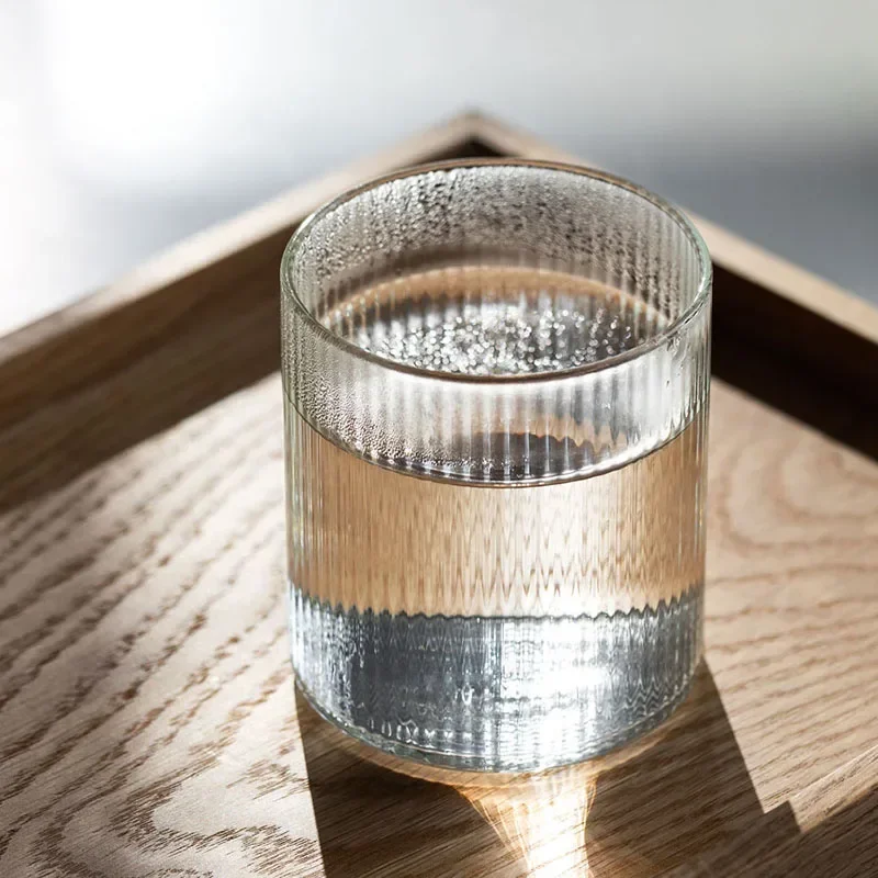 300ml Large Nordic Ripple Glass Cups Transparent Whiskey Glasses High Temperature Tea Water Drink Milk Juice Coffee Beer Mug Set
