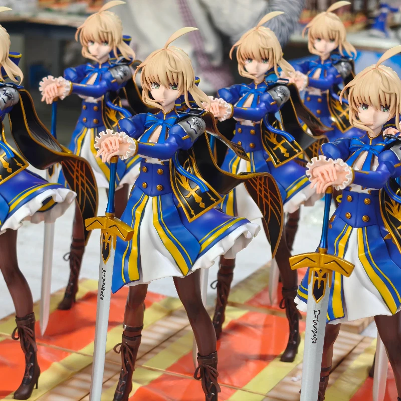 25cm Fate Stay Night Excalibur Saber Figure Artoria Pendragon Sword Knight Girl Statue Anime Model Toy Desktop Ornament Boy Gift