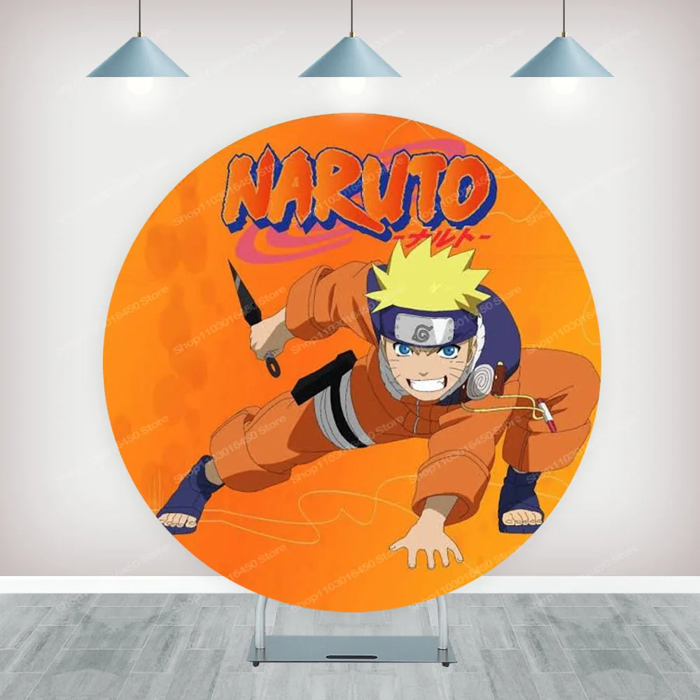 Naruto achtergronden verjaardag elastische cover decor rond voor jongens Sakura komische thema rekwisieten banner cirkel foto achtergronden