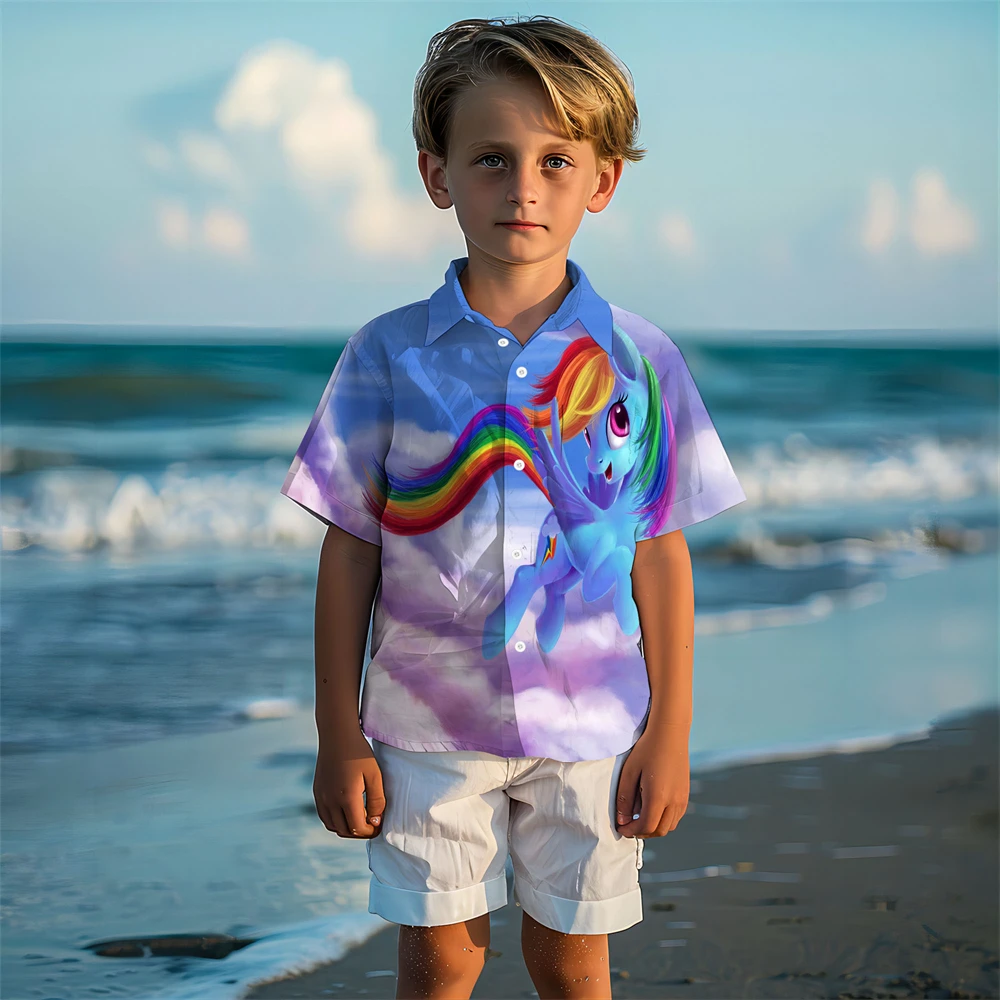 Children's Clothing Shirt Short Sleeve Tops Children's Shirt Boy Girl 3D Casual Cartoon Print Children's blouse Kids Summer Clot