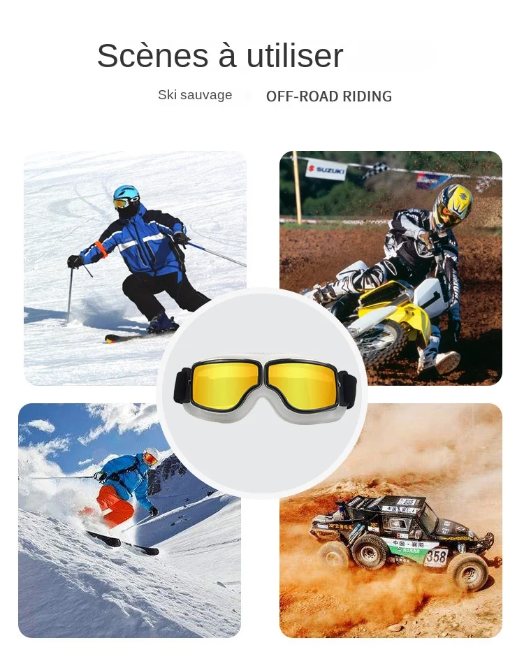 دراجة نارية نظارات يندبروف دراجة نارية خوذة نظارات النظارات الشمسية الرجعية العالمي للطي LeatherRetroMotorcycle Accessories2026