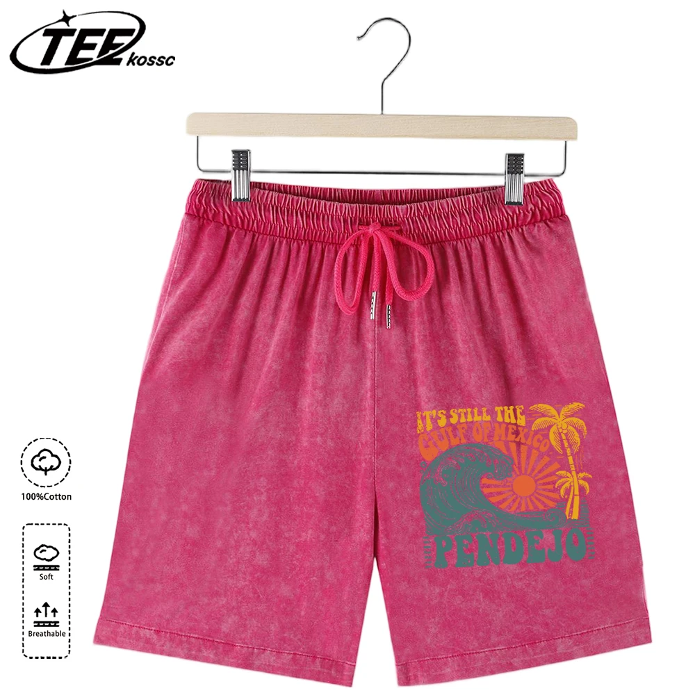 

Мужские летние повседневные шорты с принтом «Мексиканский залив», простые хлопковые шорты, универсальные шорты оверсайз.