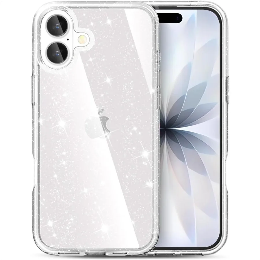 

Чехол для телефона TENOC, совместимый с iPhone 17, блестящий чехол, прозрачный сверкающий защитный бампер, милый чехол для девочек и женщин