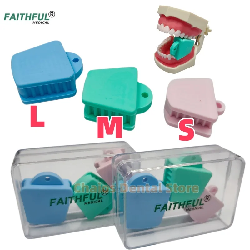 3 Pcs/Box Dental Mouth Prop Cheek Retractors Rubber Bite Opener Blocks Occlusal Pad Dental Intraoral Supporting Device