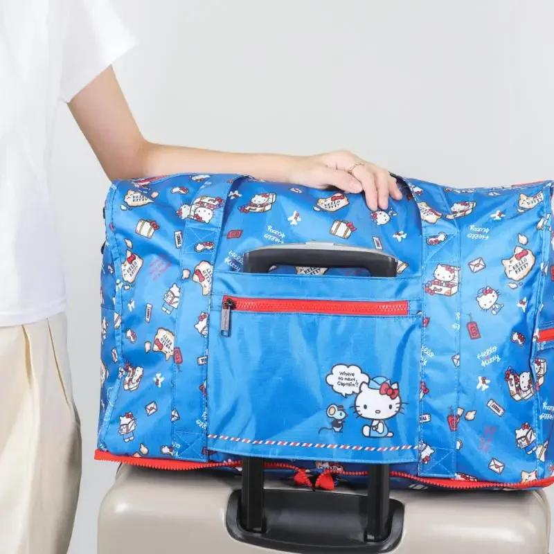

Дорожная сумка Hello Kittys для девочек, водонепроницаемая, складная, с мультяшным рисунком, большая вместительная сумка для хранения, многофункциональные портативные сумки для женщин