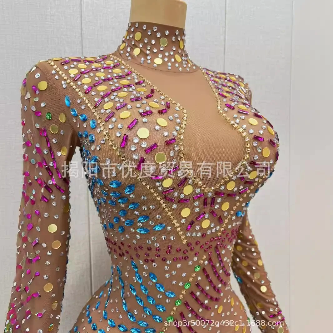 أنيقة ولامعة مثير شبكة حجر الراين غزل حفلة عيد ميلاد الاستقبال السجادة الحمراء مساء فستان أداء فستان طويل خوان الحرير