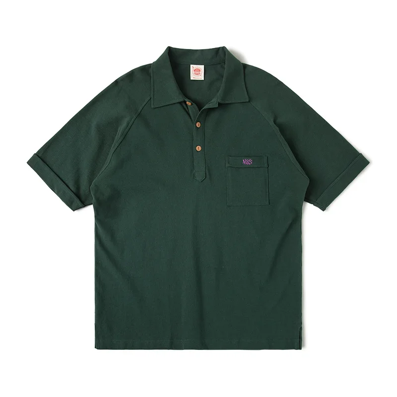 

NON_STOCK Men's Casual Cotton Piqué Fabric POLO Shirt_Old Style Raglan Sleeve Lapel T-Shirt