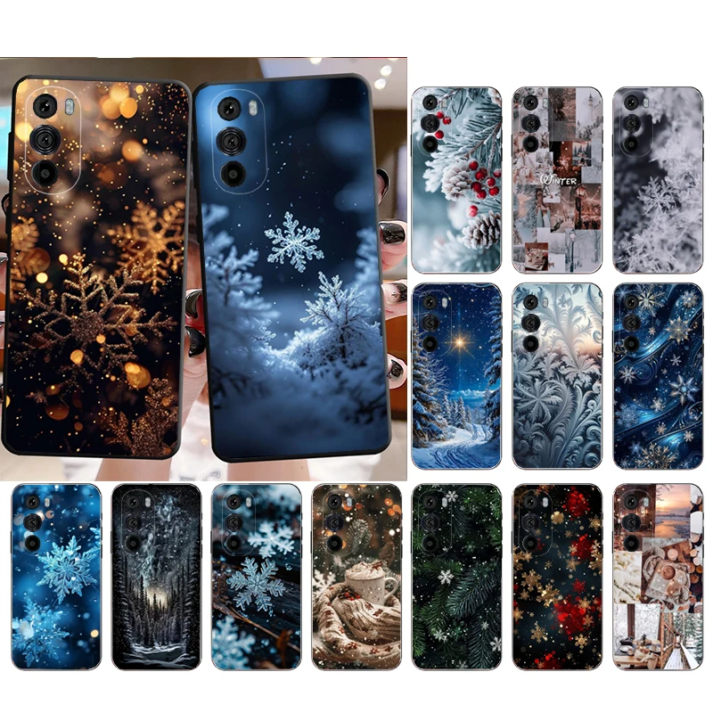 

Phone Case For Motorola Edge 50 40 Pro 60 50 40 30 Ultra Neo Fusion Moto G Play G Stylus G Power G Winter Christmas snowflake