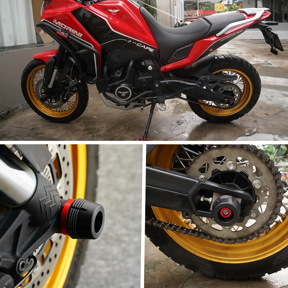 2023 For Moto Morini X-Cape 650 650X XCape X Cape 2022 2023 Motorcycle Front Rear Axle Fork Crash Sliders Wheel Protection Guard