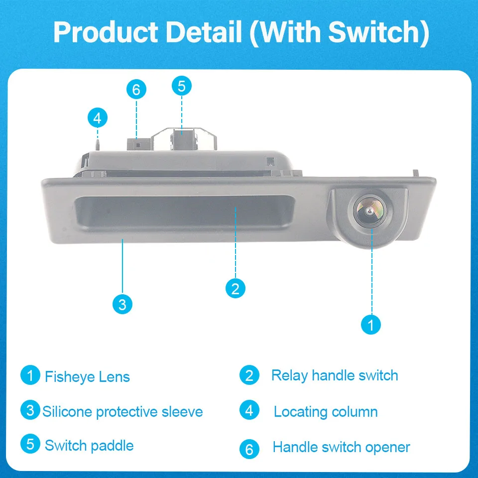 170° HD 1080P Trunk Handle Switch Rear View Camera For BMW 5 Series 3 Series F10 F11 F30 F31 F32 X3 F25 X4 F26 X5 F15 F46 X1 F48 - view 2