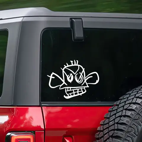 Arcane League of Legends Jinx Doodle Monkey Funny Vinyl Car Sticker Waterproof Decal Auto Window Laptop Tuning Exterior Decor