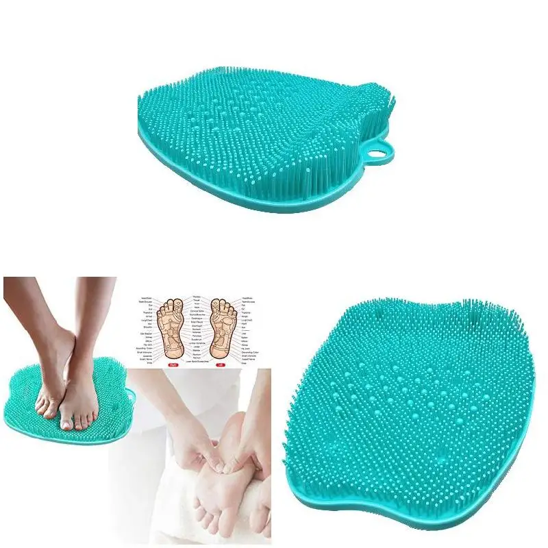 Foot Washing Brush Silicone Bath Foot Massage Pad Mat Shower Massage Bathroom Non-slip Bath Mat Anti Skid Pad For Foot Wash