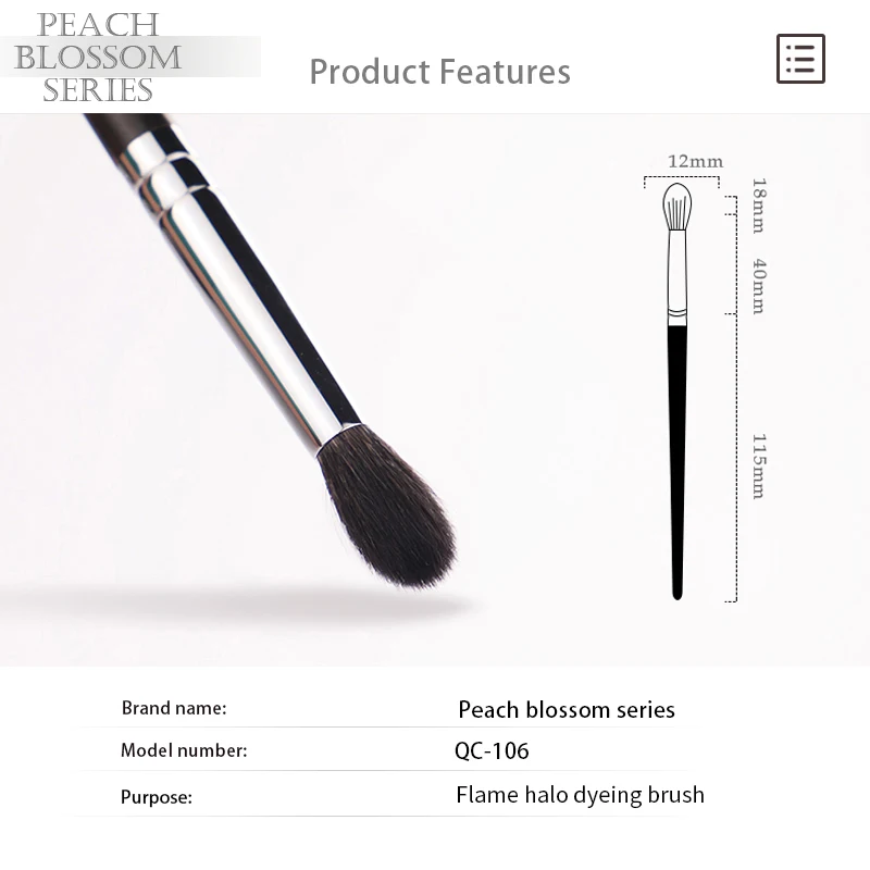 CHICHODO Makeup Brushes-Peach Blossom Series-Bloom Detailed Brush Natural Soft Wool Single Professional Beauty Make up Tools