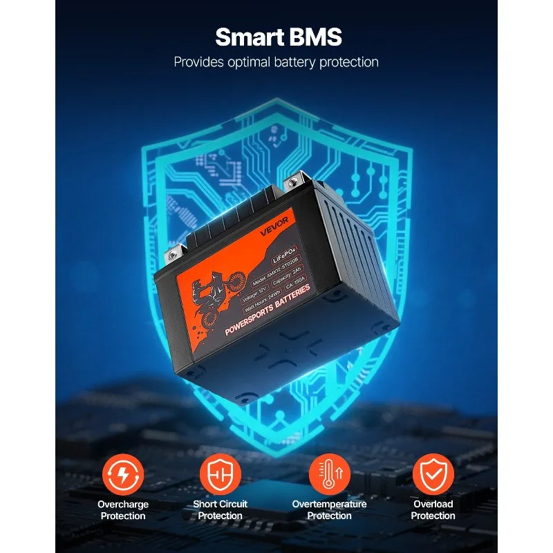 Motoraccu 12V 2Ah YTX5L-BS Hoogwaardige Powersports-accu