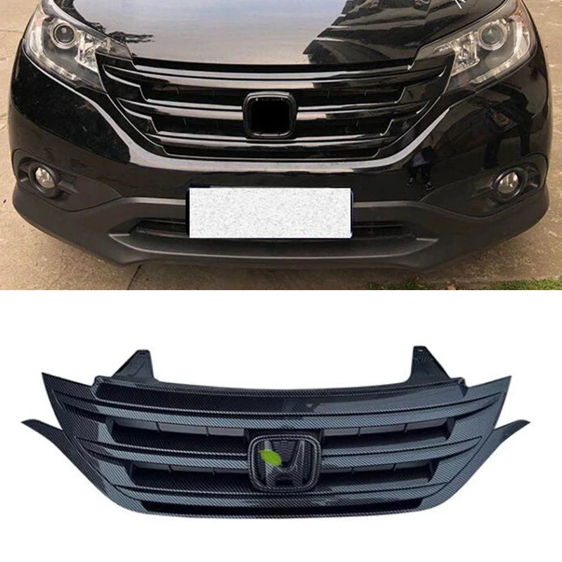 

For Honda CRV Car Grille Trim Accessories ABS Front Bumper Splitter Black Grills Body Kit 2012-2015 Year