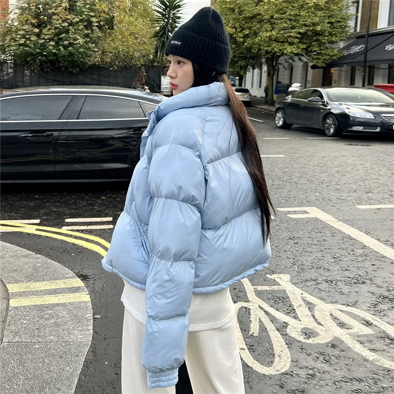 

2024 Women's Fashion Winter White Duck Down Jackets Female Short Stand Collar Overcoats Ladies Thicken Warm Down Coats Q794