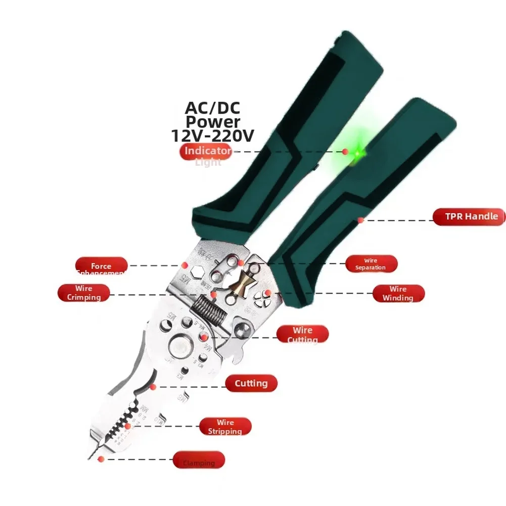 

Многофункциональные прецизионные клещи для зачистки проводов с 16 функциями, включая тестер напряжения, для бытовой и коммерческой электропроводки