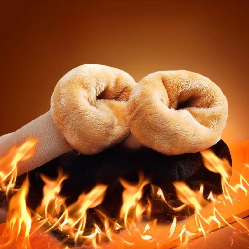 1/2/4/5Pairs النساء الشتاء رشاقته الدافئة الجوارب القصيرة الحرارية الكشمير جوارب من الصوف. سلس المخملية الثلوج الجوارب المنزل الطابق Calcetines #3