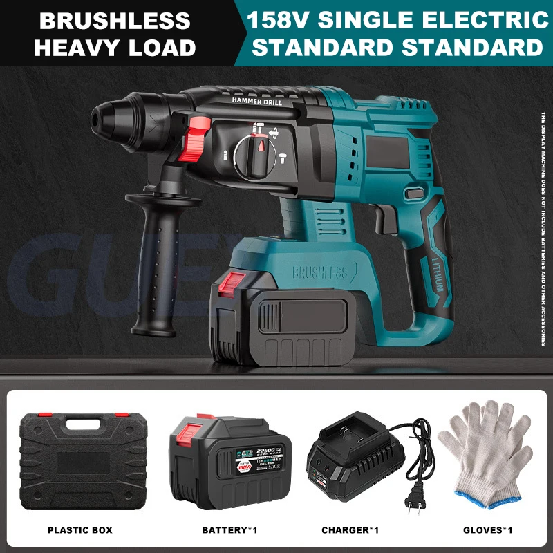 

Brushless Electric Hammer Drill Multifunctional Cordless Rotary Hammer Electric Impact Drill 18V Electric Pick Electric Driller