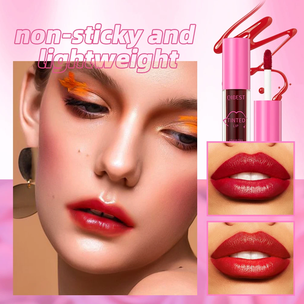 

QIBEST Watery Lip Gloss Lip Tint Hydrating Long Lasting Moisturizing Liquid Lipstick Lightweight Glow Lip Glaze Makeup Cosmetics