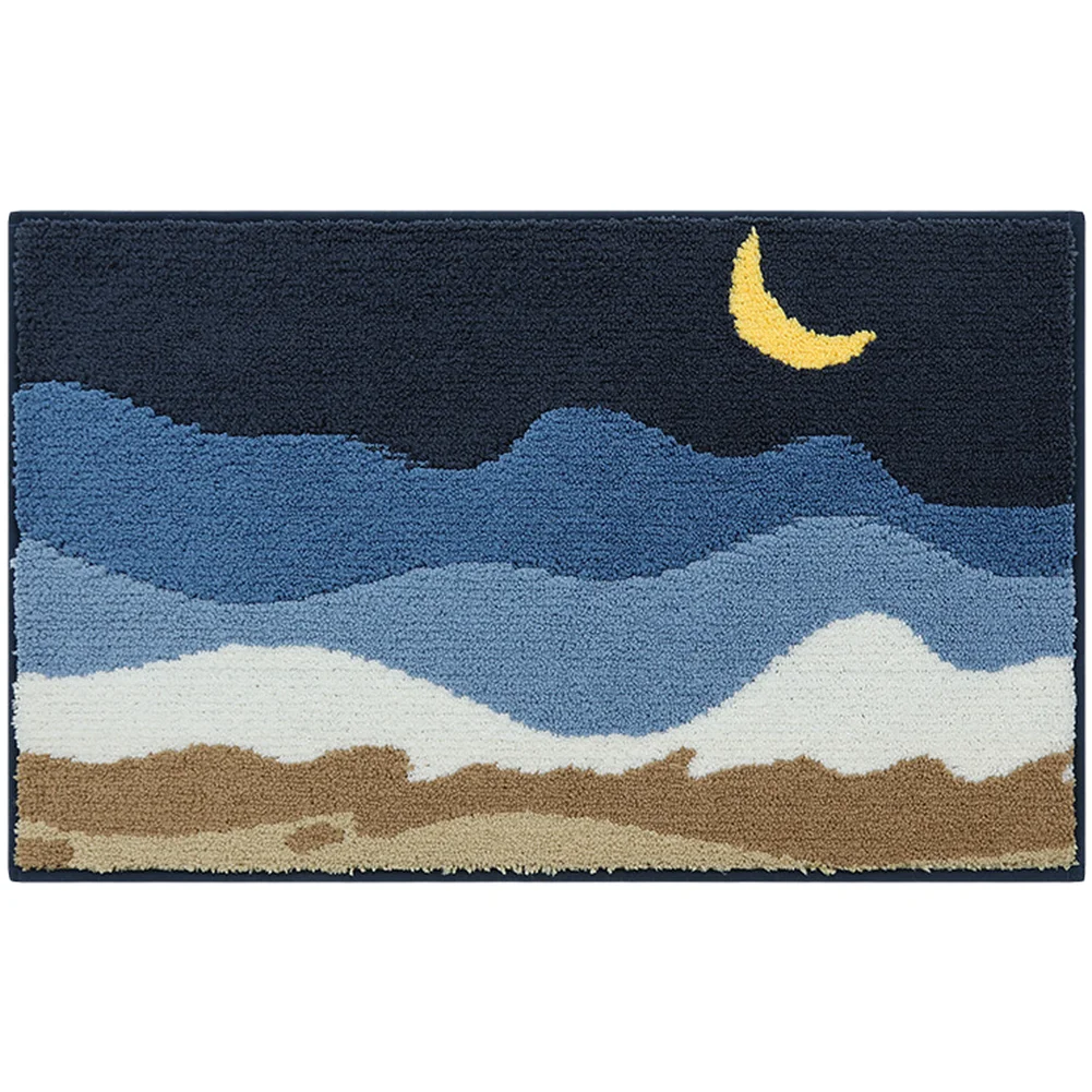 Non Slip Soft Wave Pattern Floor Mat Made of Absorbent Polyester Fiber for Bathroom Bedroom and For Living Room Use