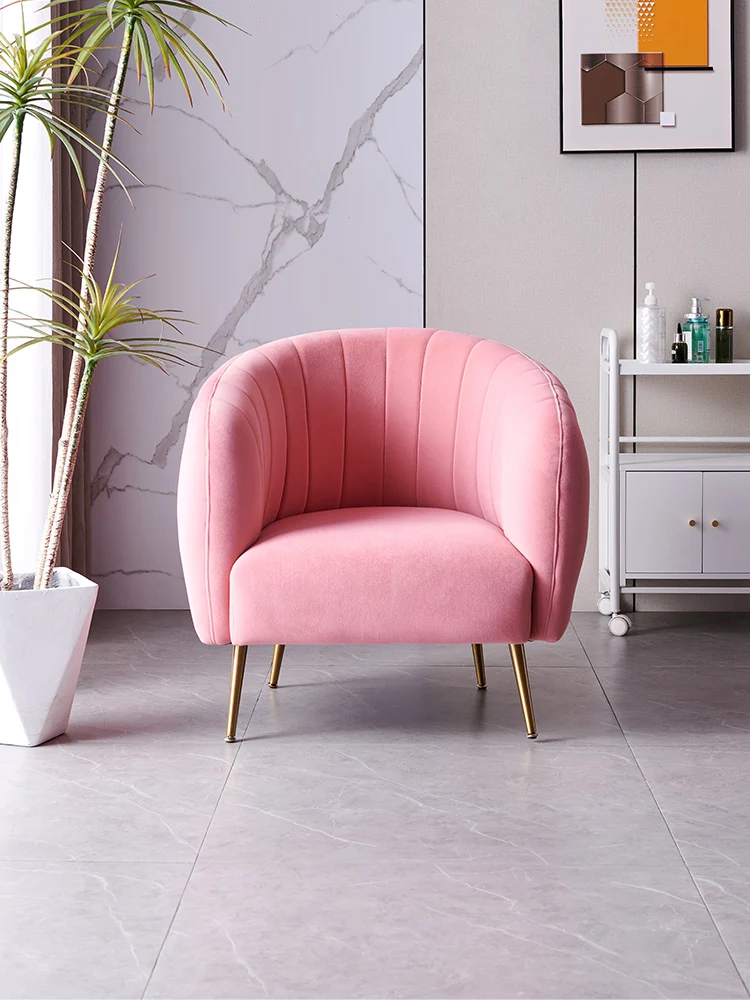 Silla Rosa cómoda para manicura, sillón De Pedicura, soporte para salón De uñas, sofá para pies, muebles para salón De belleza