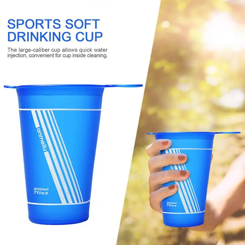 200ml Foldable Travel Cup Reusable Soft Running Bottles Portable Sports Drinking Mugs Camping Tool For Hiking Camping Travel