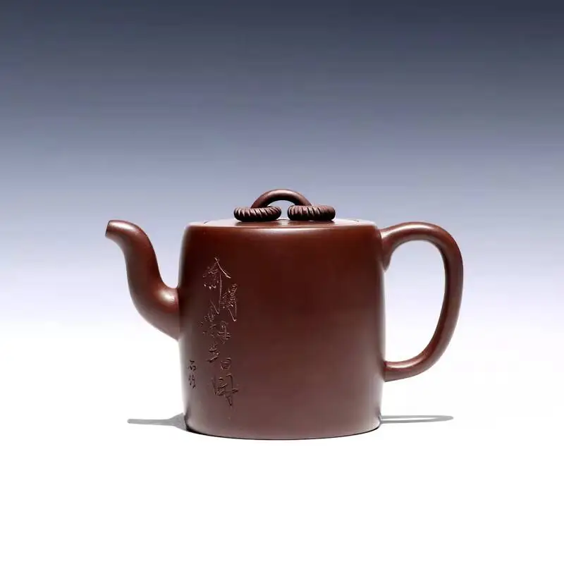 

Чайник Biyile Pot: Оригинальный чайник из Исина, полностью ручной работы, с двойным кольцом, из фиолетовой глины, для заваривания чая